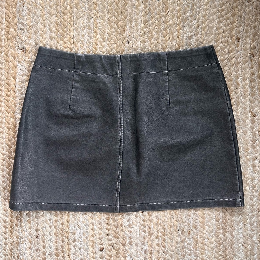 Faux Leather Mini Skirt - Picture 2 of 3